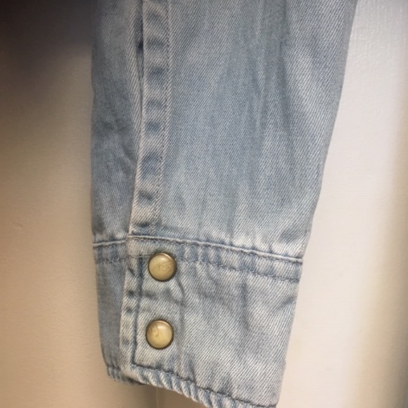 AllSaints SANKO Blue Denim Shirt Dress Button Front Drawstring - Picture 10 of 11